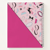 Pink Girly Mid-Century Pet Groomer ノートブック (裏面)