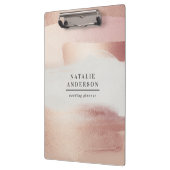 Pink girly rose gold modern stylish elegant クリップボード (左)