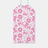 Pink Girly Scrunchies Pattern Cute Hair Accessory  ギフトタグ (裏面)