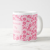 Pink Girly Scrunchies Pattern Cute Hair Accessory ジャンボコーヒーマグカップ (正面右)