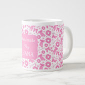 Pink Girly Scrunchies Pattern Cute Hair Accessory  ジャンボコーヒーマグカップ (正面右)