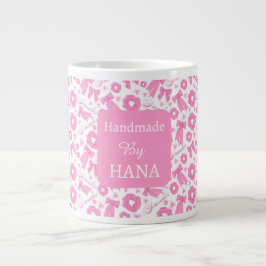 Pink Girly Scrunchies Pattern Cute Hair Accessory  ジャンボコーヒーマグカップ