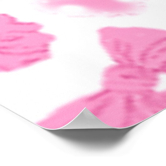 Pink Girly Scrunchies Pattern Cute Hair Accessory  ポスター (角)