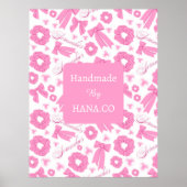 Pink Girly Scrunchies Pattern Cute Hair Accessory  ポスター (正面)