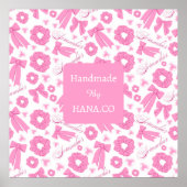 Pink Girly Scrunchies Pattern Cute Hair Accessory  ポスター (正面)