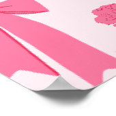 Pink Girly Scrunchies Pattern Cute Hair Accessory ポスター (角)