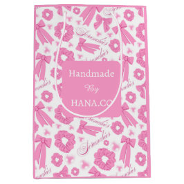 Pink Girly Scrunchies Pattern Cute Hair Accessory  ミディアムペーパーバッグ