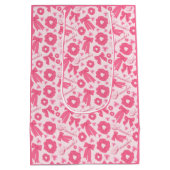 Pink Girly Scrunchies Pattern Cute Hair Accessory  ミディアムペーパーバッグ (裏面)