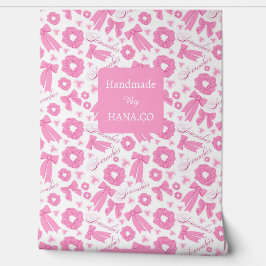 Pink Girly Scrunchies Pattern Cute Hair Accessory  壁紙