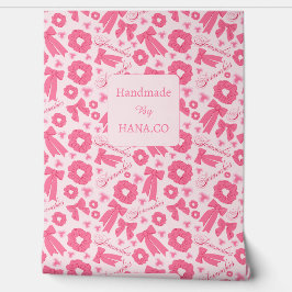 Pink Girly Scrunchies Pattern Cute Hair Accessory  壁紙