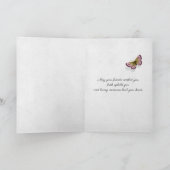 Pink Gladiolus on Black Sympathy カード (内部)