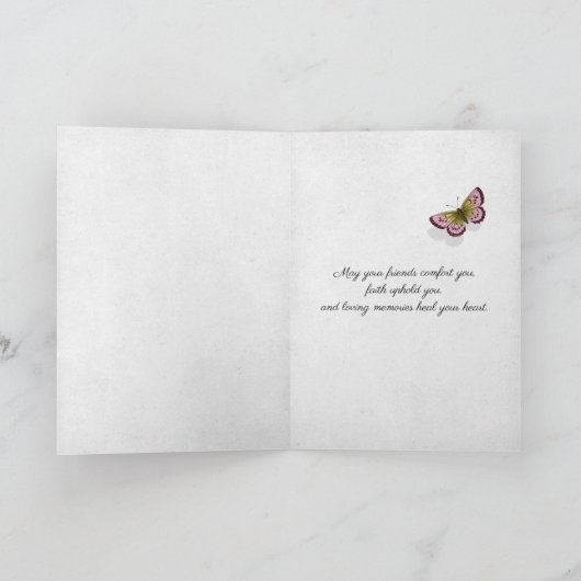 Pink Gladiolus on Black Sympathy カード (内部)