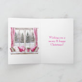 Pink Glam Christmas Trees Window カード (内部)