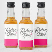 Pink Glam Rodeo Crew Western Bachelorette Party リキュールボトルラベル (ボトル)