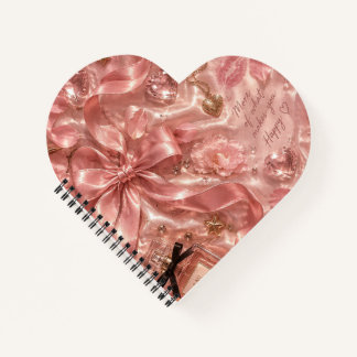 Pink Glamorous Heart Romantic SassySpiral Notebook ノートブック
