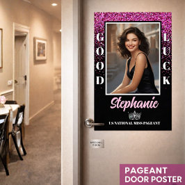 Pink Glimmer Good Luck Pageant Door Poster ポスター