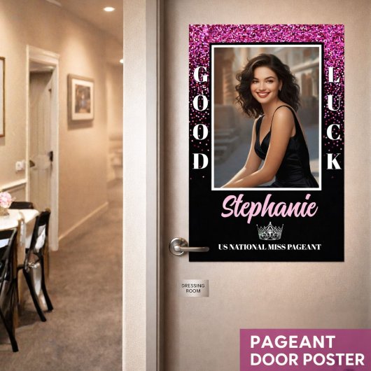 Pink Glimmer Good Luck Pageant Door Poster ポスター