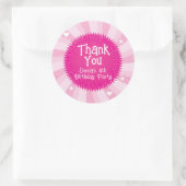 Pink Glitter Barbie Thank You Favor Stickers ラウンドシール (バッグ)