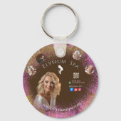 Pink Glitter Beauty Wellness Facial Treatment Gift キーホルダー (正面)