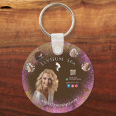 Pink Glitter Beauty Wellness Facial Treatment Gift キーホルダー (正面)