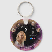 Pink Glitter Beauty Wellness Facial Treatment Gift キーホルダー (裏面)