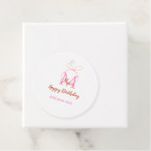 Pink glitter bow add name letter monogram birthday フェイバータグ (インサイチュ)