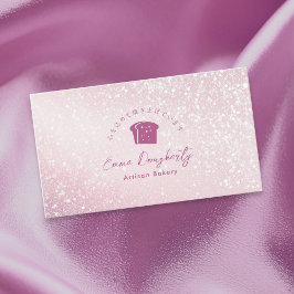 Pink Glitter Bread Logo Bakery 名刺
