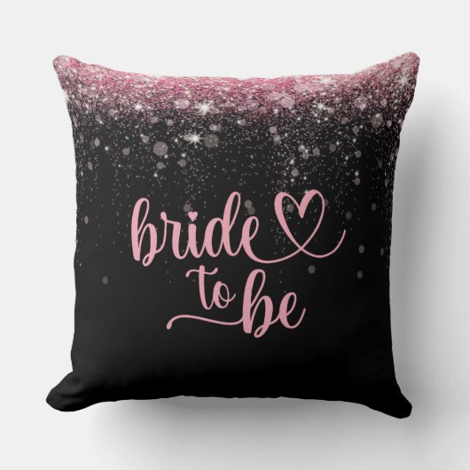 Pink Glitter Bridal Shower Cushion クッション (正面)