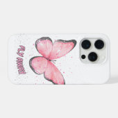 pink glitter butterfly iPhoneケース (裏面横)