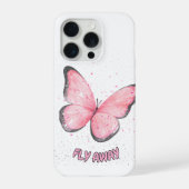 pink glitter butterfly iPhoneケース (裏面)