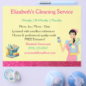 Pink Glitter Cartoon Maid House Cleaning Service  チラシ (シングル)