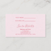 Pink Glitter Chic Minimal 紹介カード (裏面)