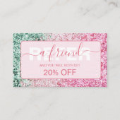 Pink Glitter Chic Minimal 紹介カード (正面)