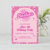 Pink Glitter Doll Themed Birthday Invitation 招待状 (スタンド正面)