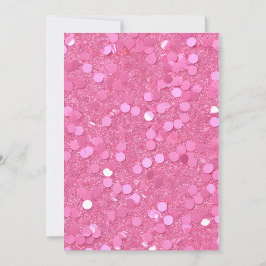 Pink Glitter Doll Themed Birthday Invitation 招待状 (裏面)