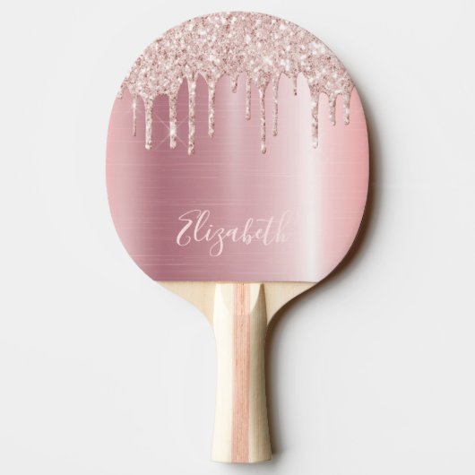 Pink glitter drip 卓球ラケット (裏面)