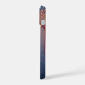 Pink Glitter Drip With Sparkling Stars Abstract iPhone 15ケース (左側面)