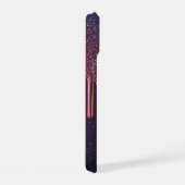 Pink Glitter Drip With Sparkling Stars Abstract iPhone 15ケース (右側面)