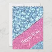 PINK GLITTER GIRL BIRTHDAY INVITATION 招待状 (裏面)