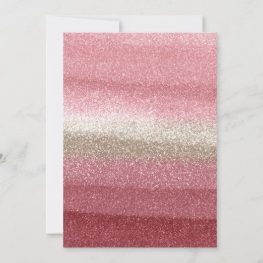 Pink Glitter Glam Bling Sparkle 60th Birthday 招待状 (裏面)