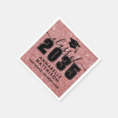 Pink Glitter Graduation スタンダードカクテルナプキン (角)