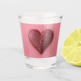 Pink glitter heart shot glasses. ショットグラス