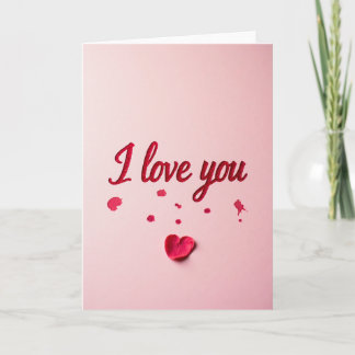 Pink Glitter I Love You Card カード