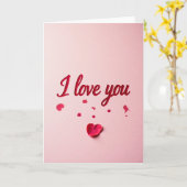 Pink Glitter I Love You Card カード (黄色い花)