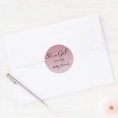 Pink Glitter Its a Girl Baby Shower Favor Sticker ラウンドシール (封筒)