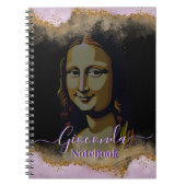 Pink Glitter Leonardo Da Vinci Gioconda ノートブック (正面)