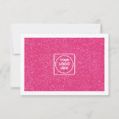 Pink Glitter Logo Thank You Note Card サンキューカード (裏面)