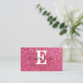 Pink Glitter Makeup Artist Hair Salon Loyalty Card 名刺 (スタンド正面)