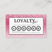 Pink Glitter Makeup Artist Hair Salon Loyalty Card 名刺 (裏面)