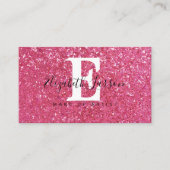 Pink Glitter Makeup Artist Hair Salon Loyalty Card 名刺 (正面)